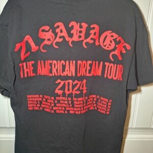 21 Savage American Dream Tour 2024 T-Shirt Slaughter Gang Black Mens Large
